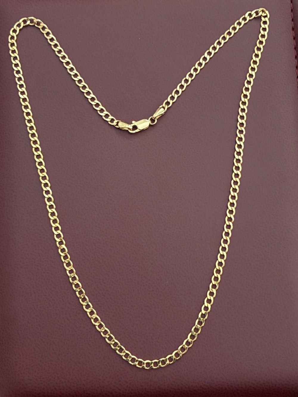 Brand New solid yellow 10k curb chain 20”